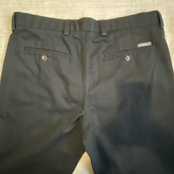 Eddie Bauer Mens Black Cotton Classic Fit Flat Front Office Casual Pant-34X32 - Picture 5 of 14